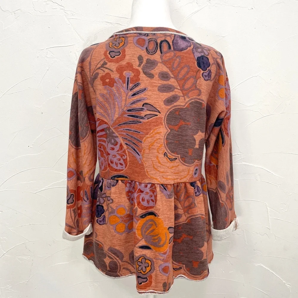 Anthropologie Saturday Sunday Colleen Floral Baby Doll Sweatshirt - Picture 5 of 9